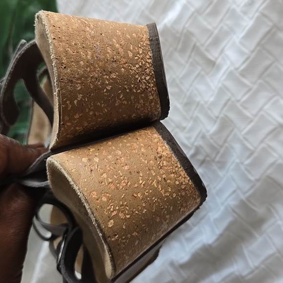 Bio Gold Gray Women's Wedge Sandals Summer Shoes - Picture 3 of 6